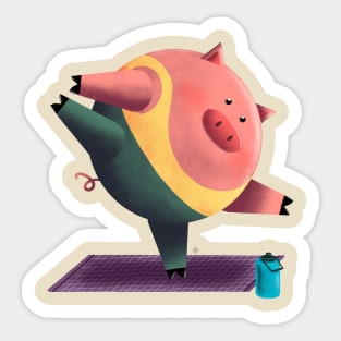 Yoga Pig Sticker